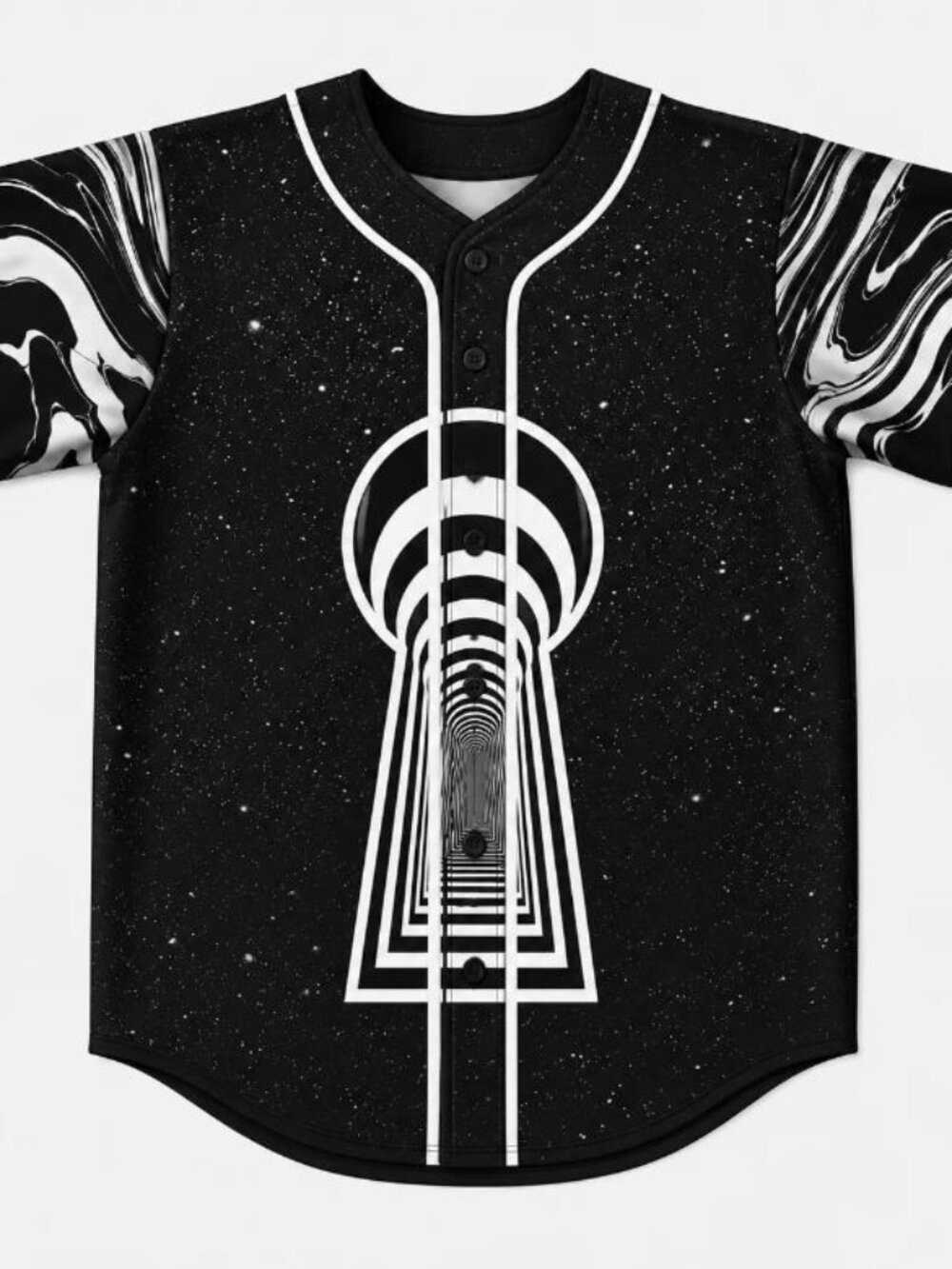 G Jones Rave All Seeing Eye Portal Black Baseball Jersey